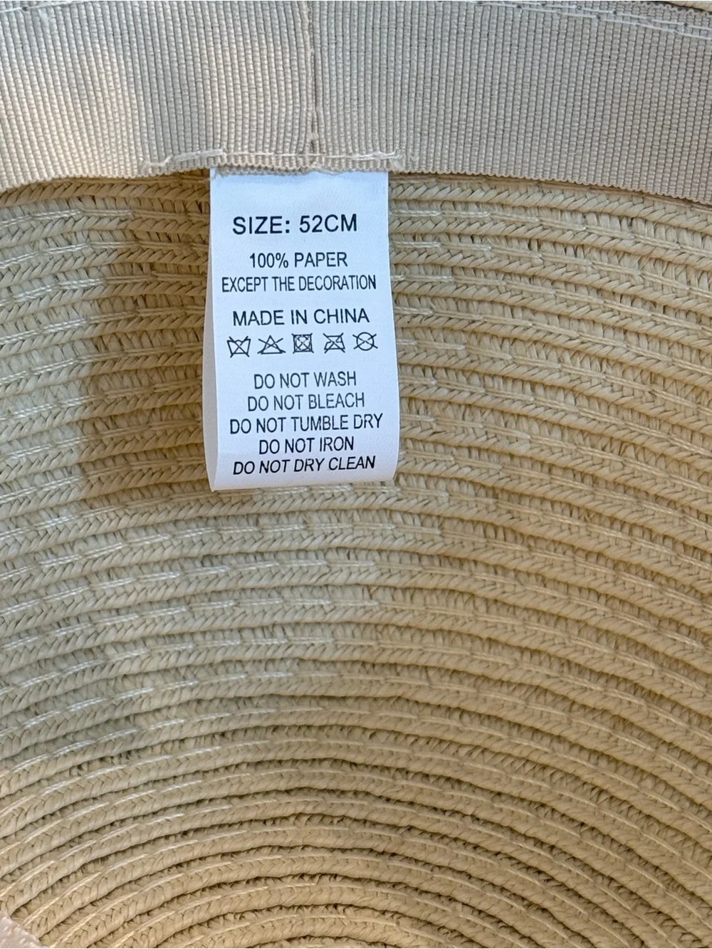 Kids Straw Sun Hat with Polka Dot Ribbon - Beige